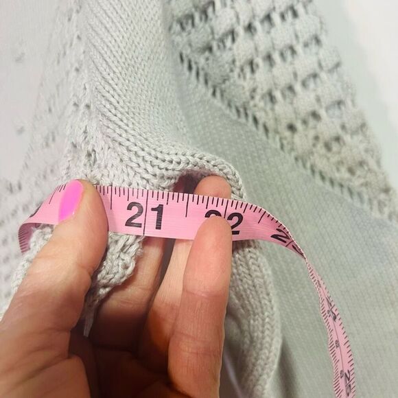 Lucky Brand Gray Open Stitch Sweater Sz Large - Picture 4 of 8